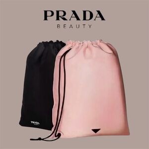 Pink-Black (Reversible) Prada Beauty Satin-Lined Drawstring Backpack